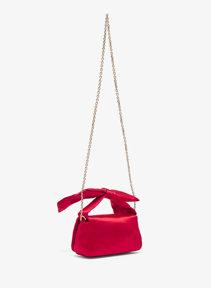 Love Moschino Holiday Bow Satin Satchel